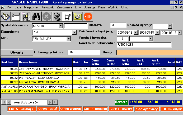 Rys 19 Aby dokonać zmiany w konkretnej pozycji, klikamy szybko dwa razy lewym przyciskiem myszy, tak aby otworzyło nam się okienko jak na Rys 20.