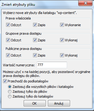 Notatnik dodał końcówkę txt, którą musimy usunąć aby plik miał dokładnie nazwę wp-config.php. Po zmianie nazwy wysyłamy plik na serwer.