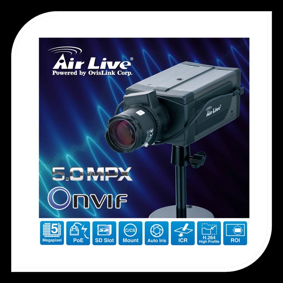 Kompleksowa przed5 Mpix przepięciami AirLive ochrona POE-501 0HD kamera IP punktów kamerowych systemów CCTV 5 megapikselowa kamera IP z PoE oraz ICR Sensor optyczny o rozdzielczości 5 Mpx, obsługuje