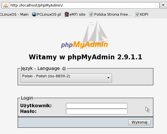 Rysunek 20: Zmiana hasła użytkownika głównego bazy W dalszym zarządzaniu bazą MySQL możemy korzystać z tego programu, lecz łatwiej będzie korzystać z webowego interfejsu phpmyadmin.