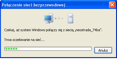 po àczenie bezprzewodowe dla systemu MS Windows XP 3 Nast pnie kliknij dwa razy lewym przyciskiem myszy Po àczenie sieci bezprzewodowej.