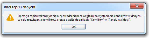 skrót klawiszwy F5 bądź zamknąć i pnwnie twrzyć tabelę Rzwiązywanie knfliktów pwstałych przy zapisywaniu danych Wprwadzając dane w trybie współdzielnej edycji mże się zdarzyć, że: przy wyknywaniu
