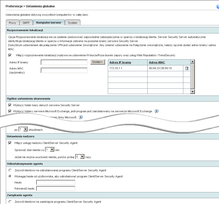 Zarządzanie ustawieniami globalnymi Opcje komputera/serwera Ścieżka nawigacji: Preferencje > Ustawienia globalne > karta Komputer/ serwer Opcje Komputer/Serwer dotyczą ustawień globalnych programu