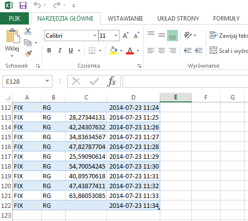 Rys. 5.24 Widok okna wyboru kolejności sortowania danych Kolejne kroki należy wykonać jak w punkcie 5.4.1.. Po wykonaniu wszystkich czynności otrzymamy gotowy raport (rys. 5.25). Rys. 5.25 Widok okna raportu Korzystając z możliwości programu Excel mamy sposobność szybkiego i przejrzystego analizowania otrzymanych wyników.