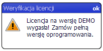 Jednak na wersję DEMO nałożono ograniczenia w postaci liczby eksportowanych z procesu inwentaryzacji rekordów.