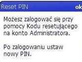 użyciu kodu resetującego.