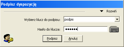 AKTYWACJA KLUCZA W celi aktywacji pierwszego klucza konieczny jest kontakt użytkownika z pracownikiem Banku, który po sprawdzeniu odpowiednich danych aktywuje ten klucz.