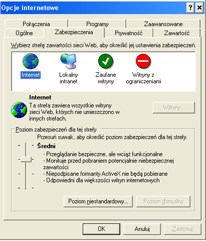 2.1.1 Internet Explorer W menu należy wybrać Narzędzia, następnie Opcje Internetowe.