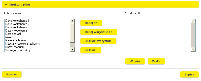 w którym należy zdefiniować następujące pola: Nazwa szablonu - tutaj podajemy nazwę tworzonego szablonu Liczba wierszy na rekord - lista rozwijana, służąca do określenia, w ilu liniach będą