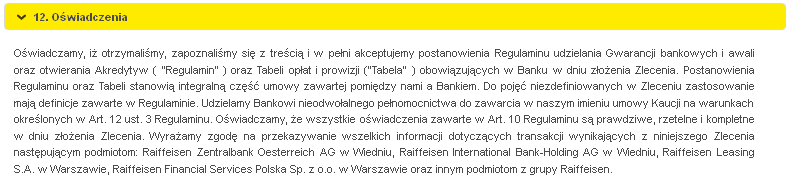 Uwagi W sekcji można wpisać dodatkowe uwagi co do Gwarancji.