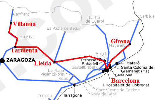 podróż z Girony do Villanúi: Girona Barcelona, Catalunya Expres no 05090, 14:30 15:46, 06.
