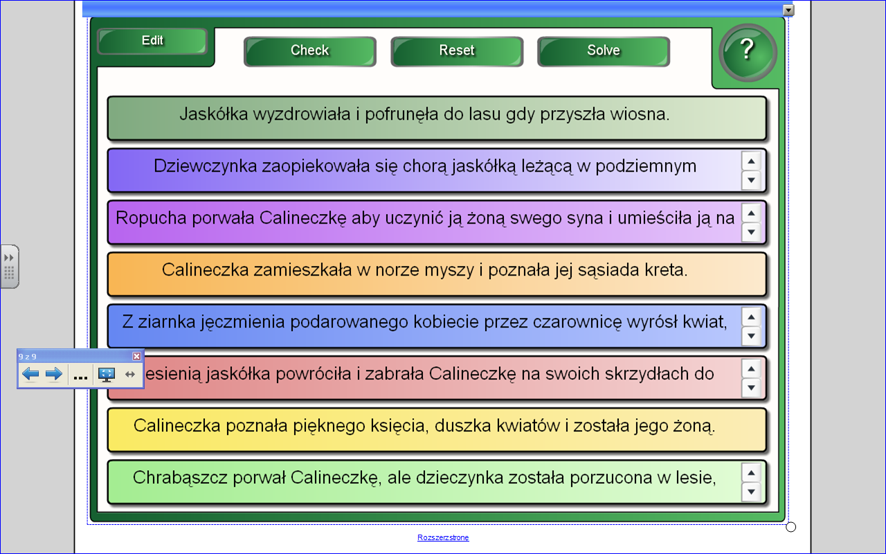 Ćwiczenie zostało wykonane na podstawie szablonu Anagram. Rysunek 8. Ćwiczenie przygotowane z użyciem szablonu Anagram 8.