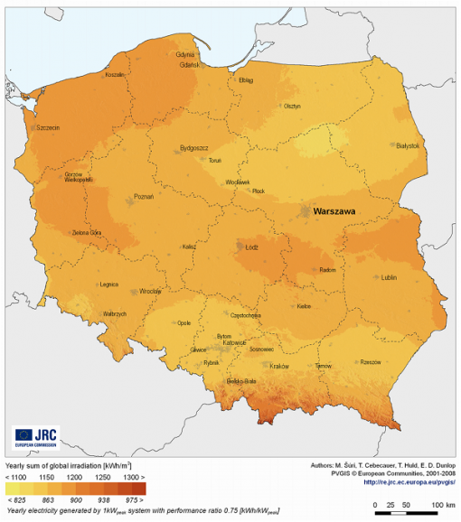 Nasłonecznienie w Polsce cd.