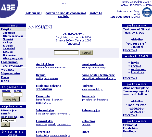 Ryc. 13. Platforma A.B.E. Marketing strona główna. Źródło: http://www.abe.com.