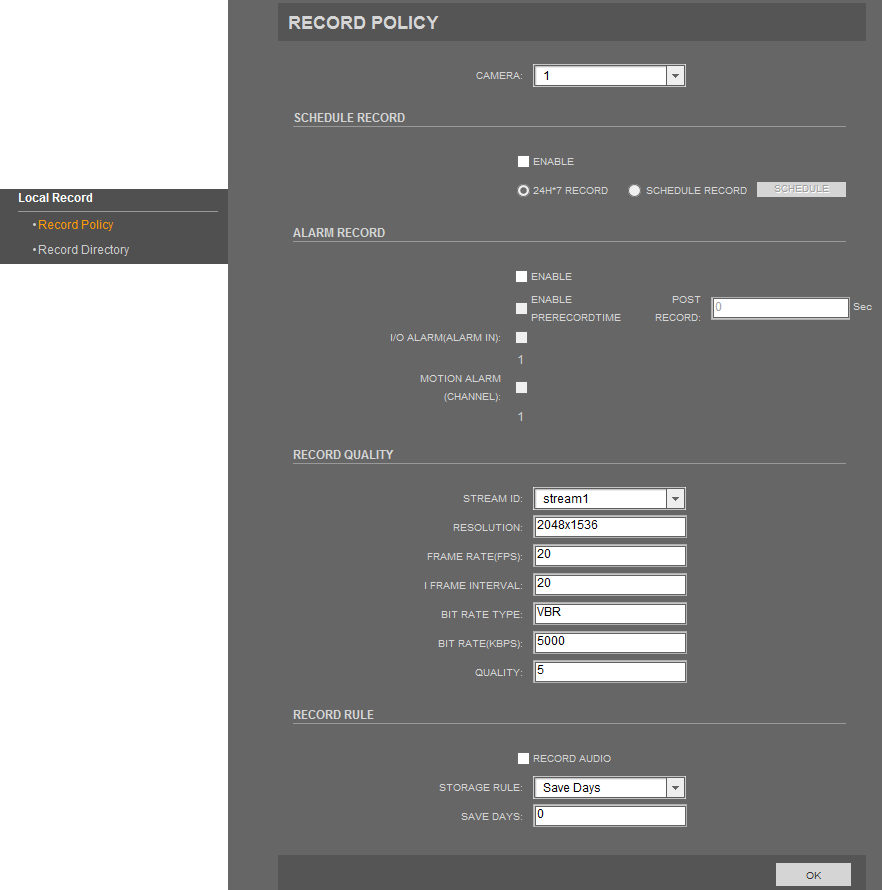 NVIP-1DN5000H/IR-1P User s manual ver.1.0 WWW INTERFACE - WORKING WITH IP CAMERA 4.7.5. Alarm Setting In Alarm Setting tab you can set the ALARM INTERVAL value.