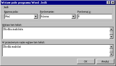 Bazy danych Zredaguj wzór zaproszenia na coroczny bal pacjentów twej apteki. Każde zaproszenie powinno być skierowane imiennie do adresata. Użyj operacji Wstaw pole programu Word i konstrukcji Jeśli.