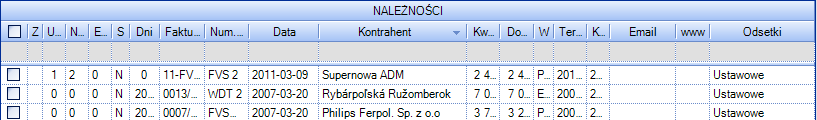 Okno Windykacji należności Windykowanie należności W celu windykacji należności należy z menu głównego Operacje w pasku narzędziowym wybrać windykację