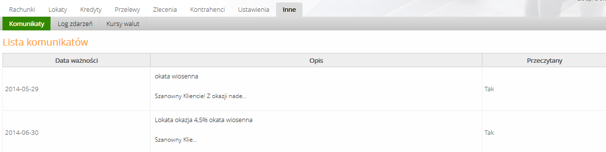 Zablokowaną usługę może odblokować tylko operator w banku.