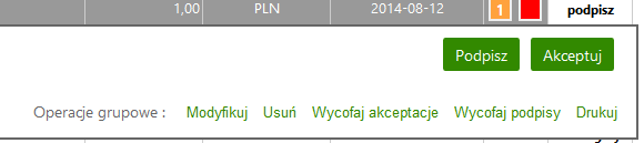 Podpisane i zaakceptowane Wszystkie powyższe Podpisane częściowo Bez podpisów lub Zrealizowane Odrzucone Usunięte Filtr zaawansowany Pokaż filtr, który umożliwia dokładniejsze określenie kryteriów