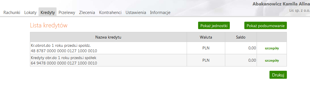 Istnieje możliwość założenia lokaty krótkoterminowej typu Overnight pod warunkiem, że została ona wcześniej uruchomiona dla wybranego rachunku w siedzibie Banku.