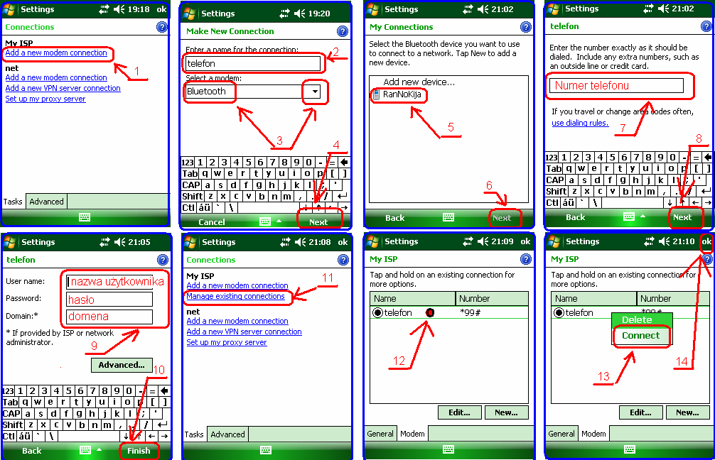 Settings (Ustawienia) zakładka 3. Connections (Połączenia) 4.