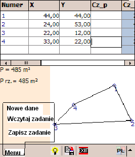 Z Menu Tabeli mamy możliwość zaznaczania punktów i kopiowania ich do innej tabeli.