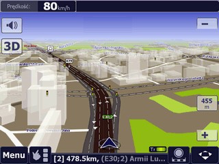 2.10 Pokazywanie pozycji Jest to tryb pracy programu, który zostaje uruchomiony automatycznie po włączeniu odbiornika GPS i ustaleniu pozycji przez system. 2.10.1 Wygląd i zachowanie systemu w trybie