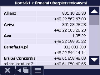 Jedź po pomoc Funkcja "Jedź po pomoc" pozwala na szybkie dotarcie do informacji jak daleko znajdują się służby pomocy takie jak; szpital, lekarz, policja jak również apteka od aktualnej pozycji.