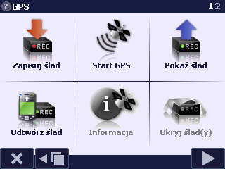 3.2 Menu GPS Menu GPS zawiera wszystkie potrzebne funkcje do obsługi urządzenia GPS w programie. 3.2.1 Ślady GPS Ślad GPS to zapis całej informacji spływającej z anteny GPS do komputera.