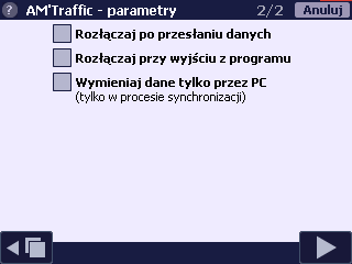 3.3.7 Ustawienia: AM'Traffic Ekran ten umożliwia włączenie usługi AM Traffic.