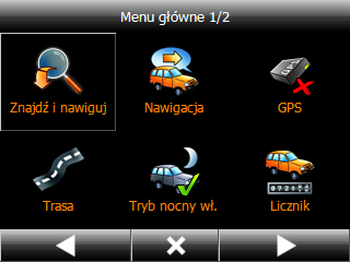 precyzyjne komunikaty głosowe prowadzące "od drzwi do drzwi" oraz dokładne instrukcje wizualne, widok 2D i 3D, tryb dzienny i nocny, symulacja nawigacji wytyczonej trasy, przejrzysty pulpit