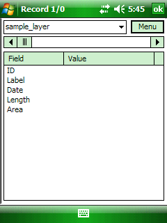 Domyślna tabela atrybutów Domyślna tabela atrybutów dla nowo tworzonych warstw zawiera następujące pola danych: Domyślna tabela atrybutów dla nowo utworzonej warstwy w oknie dialogowym
