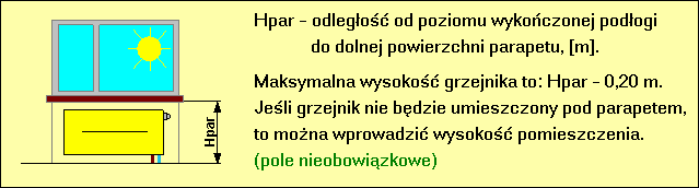 PURMO Szybki Dobór Grzejników 1.0 Przykład wykorzystania parametru domyślnego 6.6 Pasek doboru Pasek doboru wyświetlany jest w dolnej części zakładki Dobór grzejników 14 (nad paskiem podpowiedzi).