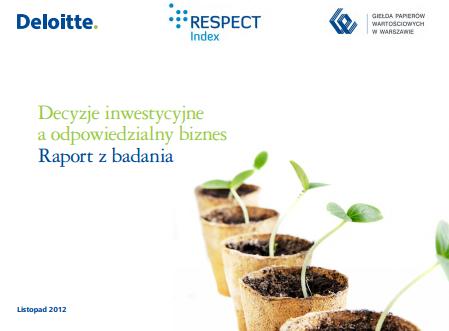 przedstawicieli inwestorów instytucjonalnych analizującego stopień znajomości zagadnień CSR i wykorzystania kryteriów ESG w podejmowaniu decyzji