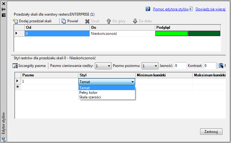 5 W oknie dialogowym Połączenie danych kliknij przycisk Przyłącz. UWAGA Plik DEM używa układu współrzędnych UTM27-10.