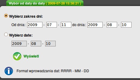 8.3. Wyciągi Jest to opcja dająca możliwość sporządzenia wyciągów z konta wg zadanego horyzontu czasowego lub z wybranego dnia.