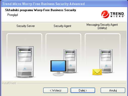 Instalowanie programu Security Server 8. Kliknij przycisk Dalej. Zostanie wyświetlony ekran Przegląd programu instalacyjnego. RYSUNEK 3-3.