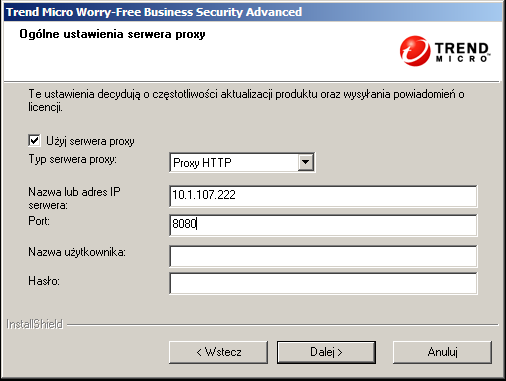 Podręcznik instalacji programu Trend Micro Worry-Free Business Security 7.0 SP1 RYSUNEK 3-13.
