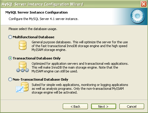 Rys. 12 MySQL Server Instancje Configuration