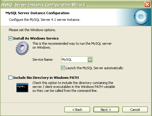 Rys. 17 MySQL Server Instancje Configuration Wizard określenie opcji bezpieczeństwa.