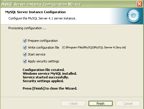 Rys. 20 MySQL Server Instancje Configuration Wizard Zdefiniowanie login u dla programu.