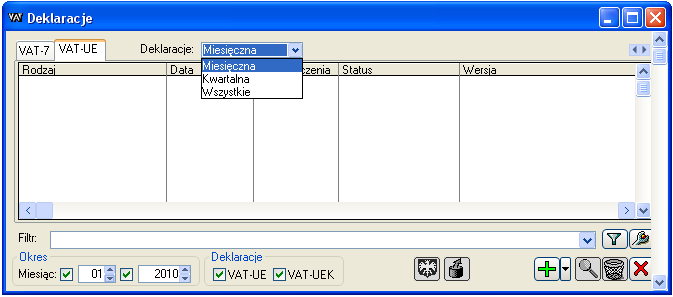 Rysunek 143. Deklaracje VAT-UE(2) nowe wydruki.