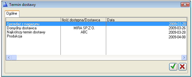 Rysunek 32 Opcje ustalanie kolejnego terminu dostawy oraz poprzez ręczny wybór terminu dostawy od kontrahenta.