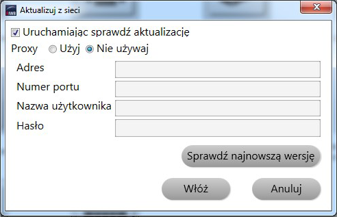 Aktualizacja systemu 3. Zmień ustawienia w wyświetlonym oknie. 4. Dotknij [Włóż].