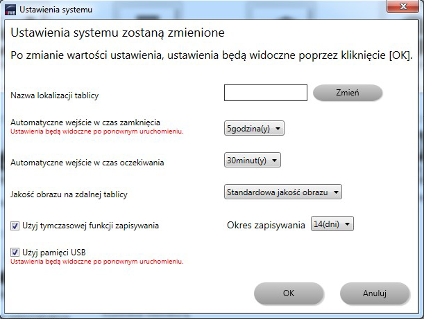 Zmienianie Ustawienia systemu Zmienianie Ustawienia systemu 1. Dotknij ikony Ustawienia systemu w Ustawienia administratora. 2. Zmień ustawienia w wyświetlonym oknie. 3. Dotknij [OK].