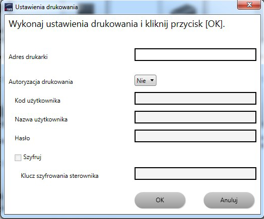 Zmienianie ustawień drukowania Zmienianie ustawień drukowania 1. Dotknij ikony Ustawienia drukowania w Ustawienia administratora. 2. Zmień ustawienia w wyświetlonym oknie. 3. Dotknij [OK].