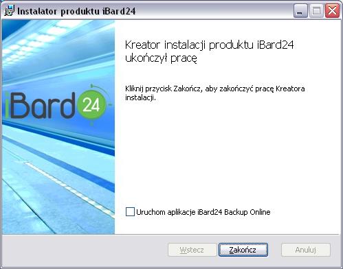 Program został zainstalowany, istnieje możliwość uruchomienia aplikacji po zakończeniu instalacji. Po ustawieniu opcji naciśnij przycisk Zakończ.