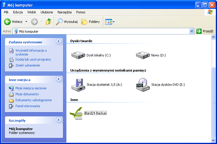 oraz poprzez dysk ibard24 Backup dostępny w Windows Explorerze. Z dysku wirtualnego można korzystać na takich samych zasadach jak inne dyski w komputerze. 4.2. DOSTĘP POPRZEZ PRZEGLĄDARKĘ INTERNETOWĄ Przez każdą przeglądarkę internetową, poprzez wpisanie adresu www.