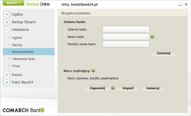 14.4. USTAWIENIA ŁĄCZA Wybierając Ustawienia, a następnie zakładkę Ustawienia łącza można zmienić opcje sieciowe.