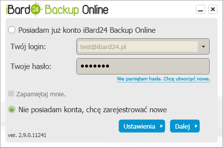 przez aplikację zainstalowaną na komputerze użytkownika, zaznaczając opcję Nie posiadam konta, chcę zarejestrować nowe i klikając Dalej. Aplikacja otworzy okno z rejestracją. 1.